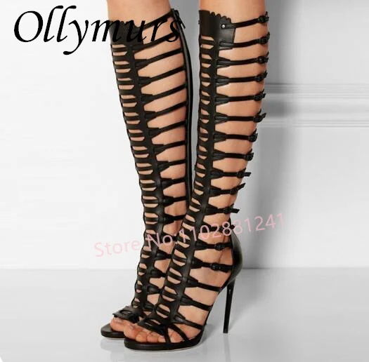 Ollymurs New Summer Autumn Cutout Knee HIgh Sandal Boots Black Gladiator Heels Hollow Out Stiletto Heels Strappy Sandals
Ollymurs New Summer Autumn Cutout Knee HIgh Sandal Boots Black Gladiator Heels Hollow Out Stiletto Heels Strappy Sandals