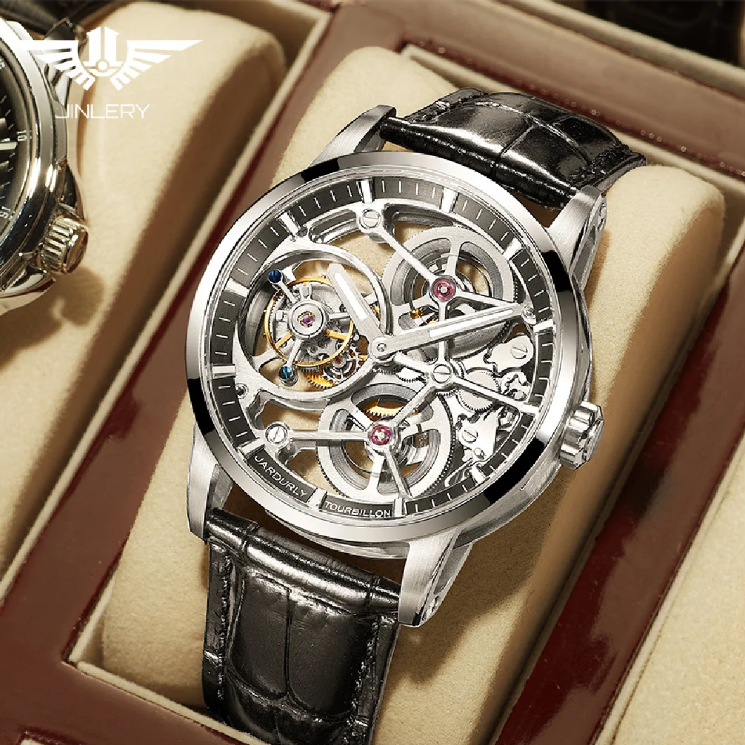 JINLERY Flying Tourbillon Watches Automatic Mechanical Watch for Men Skeleton Luxury Men Wristwatches Leather Strap Relogio Masc
JINLERY Flying Tourbillon Watches Automatic Mechanical Watch for Men Skeleton Luxury Men Wristwatches Leather Strap Relogio Masc