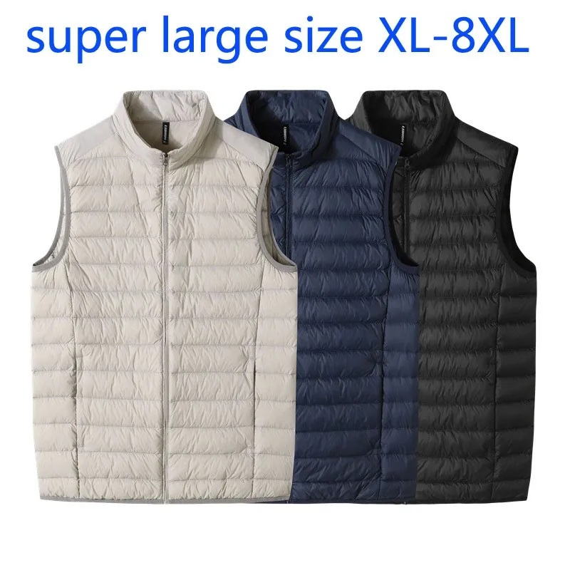 New Arrival Fashion Super Large Autumn Winter Men Stand Collar Lightweight Down Vest Thin Loose Casual Plus Size XL-6XL 7XL 8XL
New Arrival Fashion Super Large Autumn Winter Men Stand Collar Lightweight Down Vest Thin Loose Casual Plus Size XL-6XL 7XL 8XL