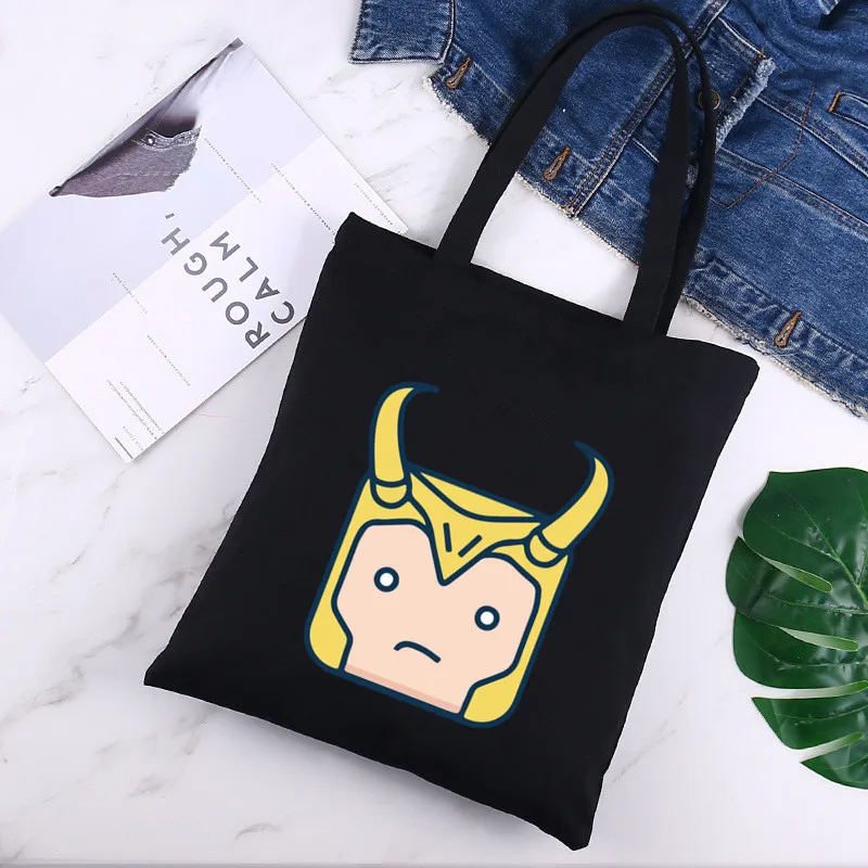 Сумка для покупок Loki, женские холщовые сумки-тоуты, эко-сумка с принтом, Мультяшные сумки-шопперы на плечо, черные
Сумка для покупок Loki, женские холщовые сумки-тоуты, эко-сумка с принтом, Мультяшные сумки-шопперы на плечо, черные