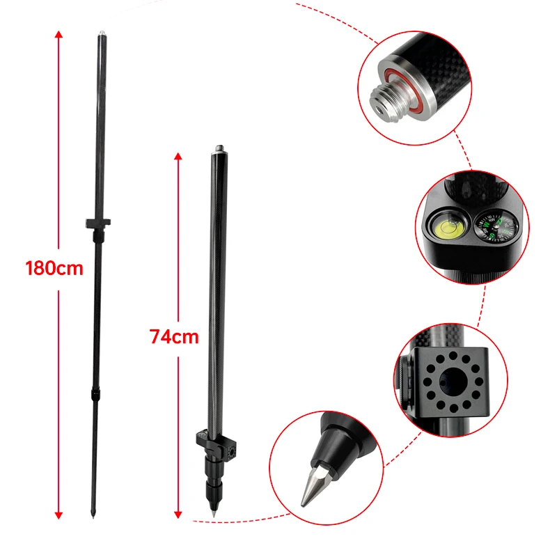 Новый столб из углеродного волокна 74-180 см, телескопический центрирующий столб, портативный RTK GPS-призма, геодезический стержень, алюминиевый сплав, резьба 5/8x11
Новый столб из углеродного волокна 74-180 см, телескопический центрирующий столб, портативный RTK GPS-призма, геодезический стержень, алюминиевый сплав, резьба 5/8x11
