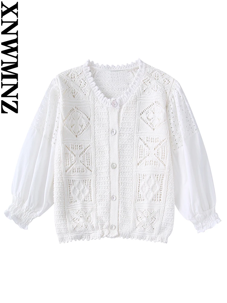 XNWMNZ 2022 Women's Fashion Contrast Color Knit Cardigan Woman Retro Puff Sleeves Round Neck Female Chic Knit Sweater
XNWMNZ 2022 Women's Fashion Contrast Color Knit Cardigan Woman Retro Puff Sleeves Round Neck Female Chic Knit Sweater