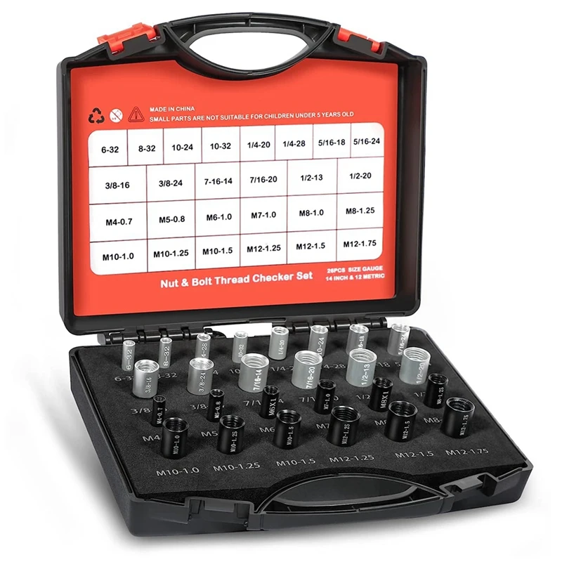 Nut And Bolt Thread Check Nut And Bolt Size Gauge 14 Inch & 12 Metric Assembled Thread Gauge For Detecting Durable
Nut And Bolt Thread Check Nut And Bolt Size Gauge 14 Inch & 12 Metric Assembled Thread Gauge For Detecting Durable
