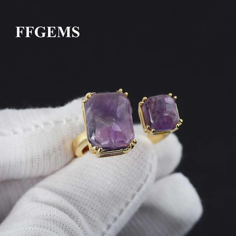 FFGems Natural Big Gemstone Open Simple Ring Gold Color Rose Quartz Amethyst Green Jade Women Fine Jewelry Party Wedding Gift
FFGems Natural Big Gemstone Open Simple Ring Gold Color Rose Quartz Amethyst Green Jade Women Fine Jewelry Party Wedding Gift