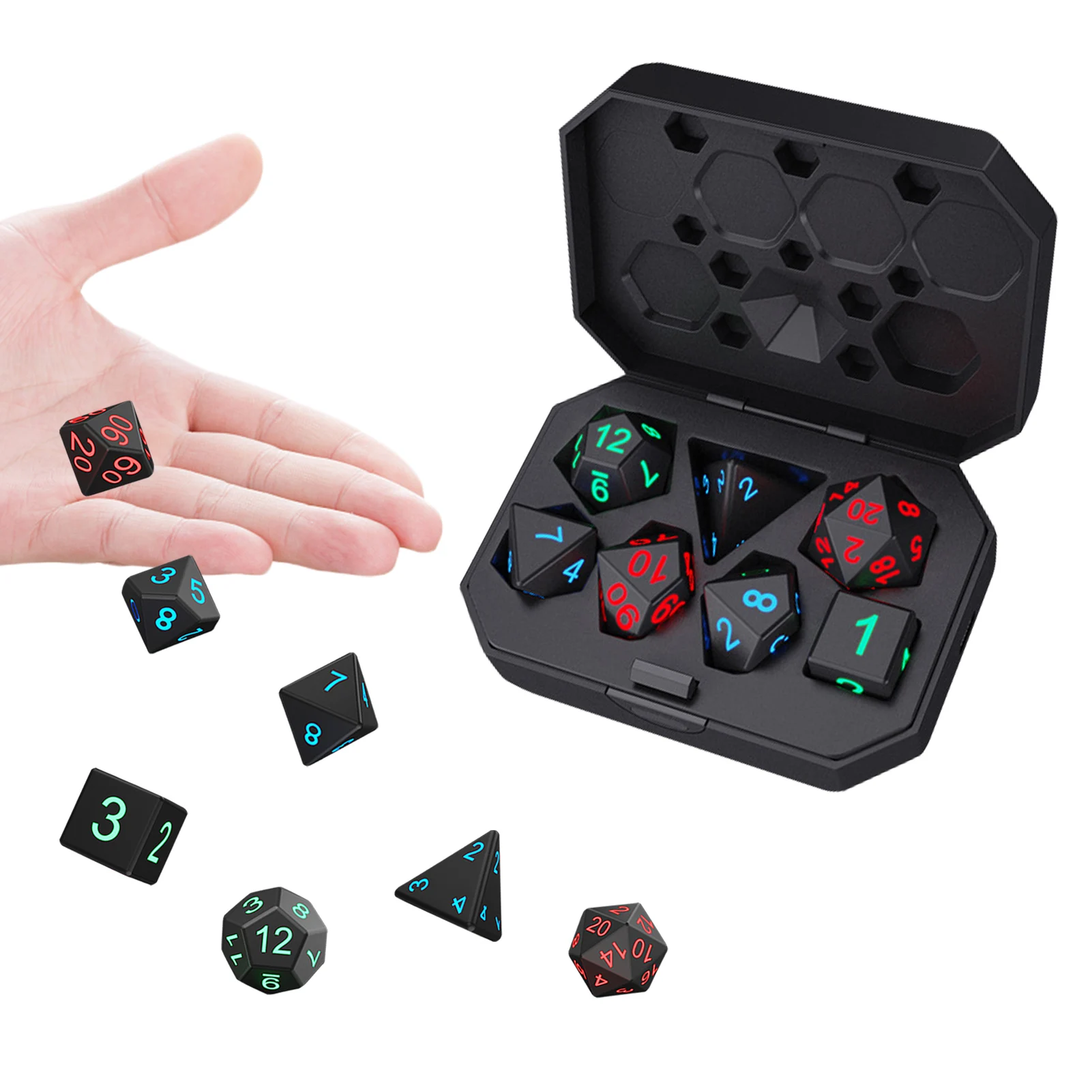 7pcs/set Electronic Dice LED D4-D20 Glow LED Cubes 7pcs/set Electronic Dice Dice LED D4-D20 Glow LED Cubes
7pcs/set Electronic Dice LED D4-D20 Glow LED Cubes 7pcs/set Electronic Dice Dice LED D4-D20 Glow LED Cubes