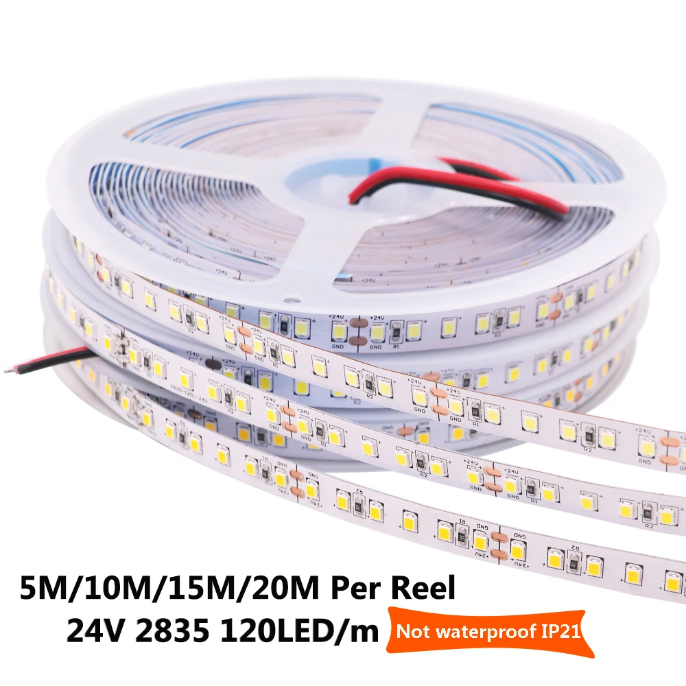 24V 2835 LED Strip Light 5m 10m 15m 20m Tape Light Ribbon 120LEDs/m Natural White / Warm White / White IP21 for Home Decoration
24V 2835 LED Strip Light 5m 10m 15m 20m Tape Light Ribbon 120LEDs/m Natural White / Warm White / White IP21 for Home Decoration