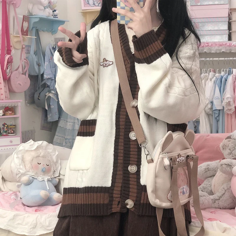 Kawaii Cartoon Sanrio Cinnamoroll Cardigan Knitted Jacket Thickened Dress Set Clothing Cute Beauty Autumn Winter JK Jacket Tops
Kawaii Cartoon Sanrio Cinnamoroll Cardigan Knitted Jacket Thickened Dress Set Clothing Cute Beauty Autumn Winter JK Jacket Tops