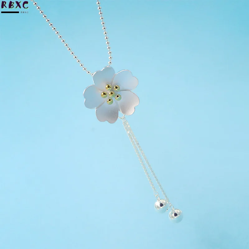RXBC S925 Sterling Silver Necklace flower sweater chain Sterling Silver Necklace Korean fashion silver jewelry
RXBC S925 Sterling Silver Necklace flower sweater chain Sterling Silver Necklace Korean fashion silver jewelry