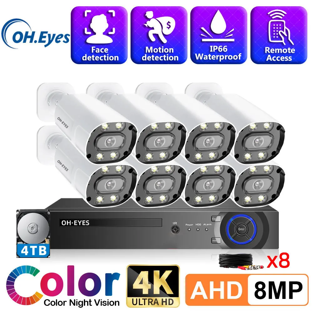 4K DVR 8 Channel CCTV Camera Security System Kit 8MP Home Indoor Full Color AHD Camera Video Surveillance System Set XMEYE
4K DVR 8 Channel CCTV Camera Security System Kit 8MP Home Indoor Full Color AHD Camera Video Surveillance System Set XMEYE