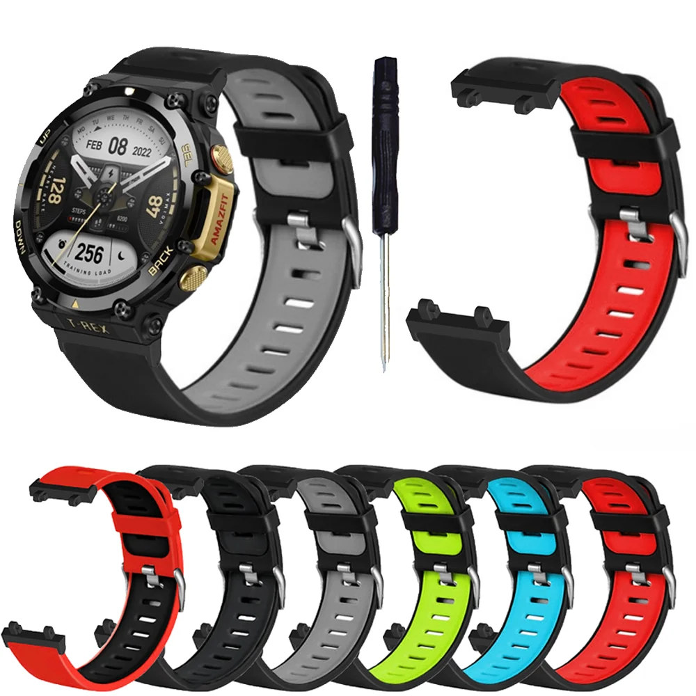 Спортивный силиконовый ремешок для смарт-часов Amazfit T Rex 2 Band, ремешок для наручных часов, двухцветный браслет correa для Huami Amazfit T-Rex2
Спортивный силиконовый ремешок для смарт-часов Amazfit T Rex 2 Band, ремешок для наручных часов, двухцветный браслет correa для Huami Amazfit T-Rex2