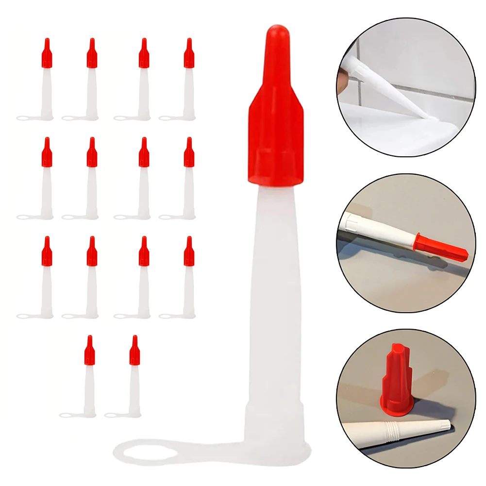 

15pcs Universal Caulking Gun Nozzles Plastic Glass Glue Nozzles Sealant Silicone Caulking Tips Mouth Home Construction Tools