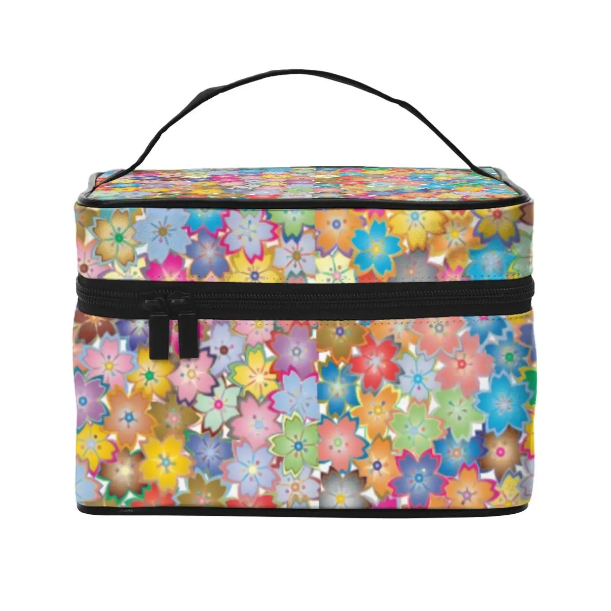 Bright Flowers Cosmetic Bags Cute Floral Print Multi-purpose Travel Storage Organizers with HandleRestroom Woman's Makeup Pouch
Bright Flowers Cosmetic Bags Cute Floral Print Multi-purpose Travel Storage Organizers with HandleRestroom Woman's Makeup Pouch