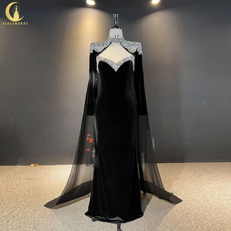 3019 Real Black Velvet Cape Crystal Mermaid فساتين السهرة robes de soirée femme vestidos de noche Evening dresses
3019 Real Black Velvet Cape Crystal Mermaid فساتين السهرة robes de soirée femme vestidos de noche Evening dresses
