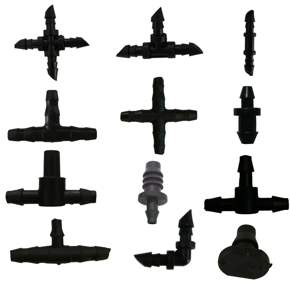 100 шт., пластиковые тройники с зазубринами для шлангов 4/7 мм 
100 шт., пластиковые тройники с зазубринами для шлангов 4/7 мм