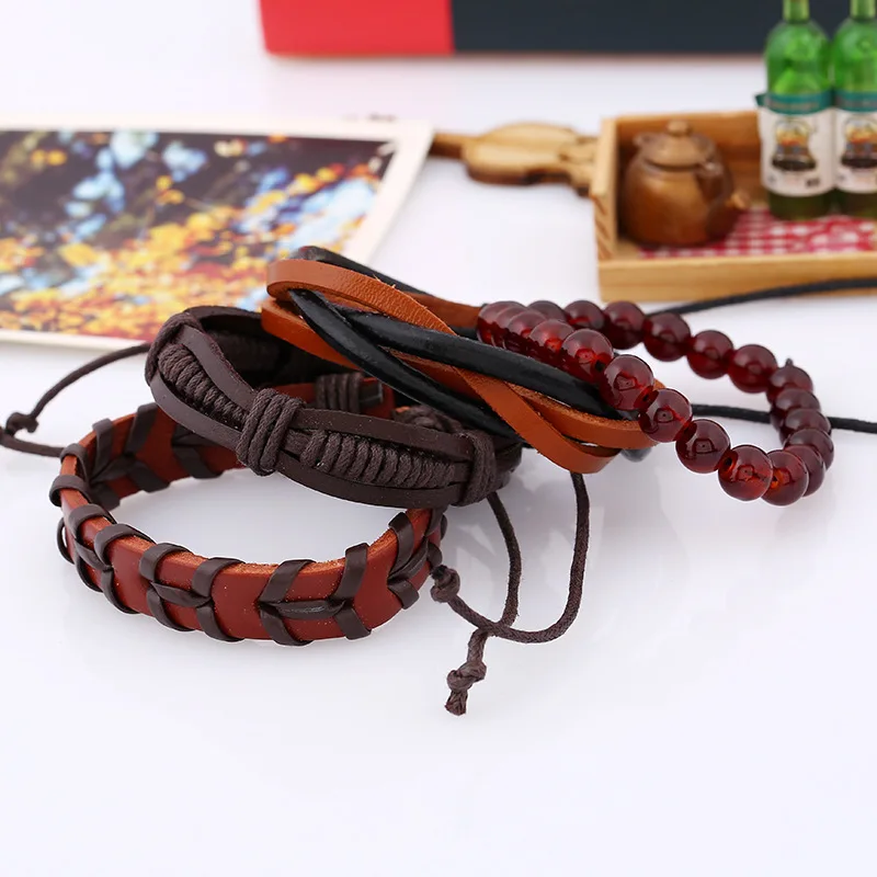 Retro Punk Style Suit Diy Woven Cowhide Bracelet Twine Woven Leather of Pulseira Masculina for Party Jewelry Accessories Gift
Retro Punk Style Suit Diy Woven Cowhide Bracelet Twine Woven Leather of Pulseira Masculina for Party Jewelry Accessories Gift