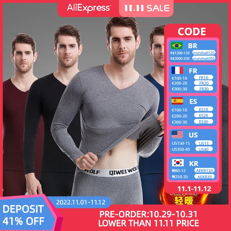 Winter men's non-marking thermal underwear set cationic skin-friendly comfortable quick-heating Long Johns suit Men's Underwears
Winter men's non-marking thermal underwear set cationic skin-friendly comfortable quick-heating Long Johns suit Men's Underwears