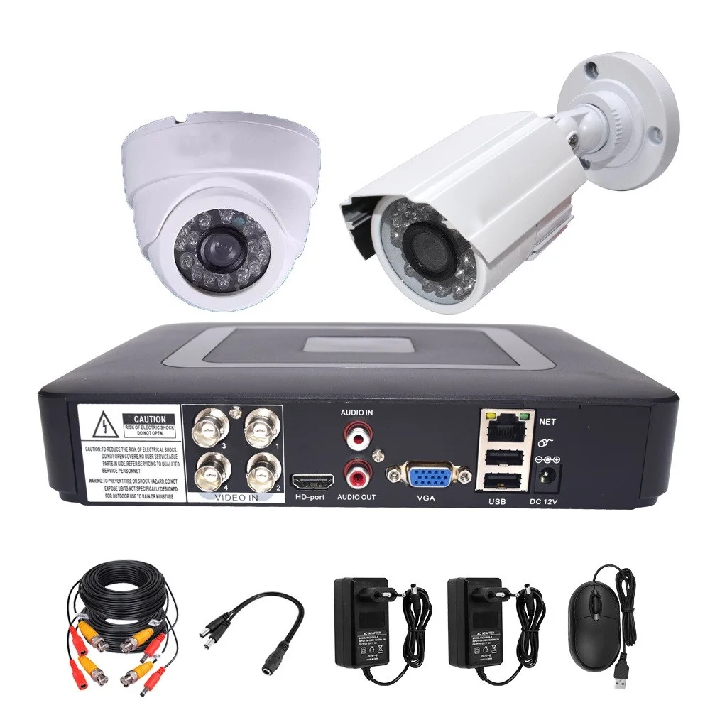 

Новая 4-канальная система видеонаблюдения DVR 2 шт. камеры s 1080P 2 МП видеонаблюдение 4-канальный 5-в-1 DVR инфракрасная AHD 1200 TVcctv камера безопасност...