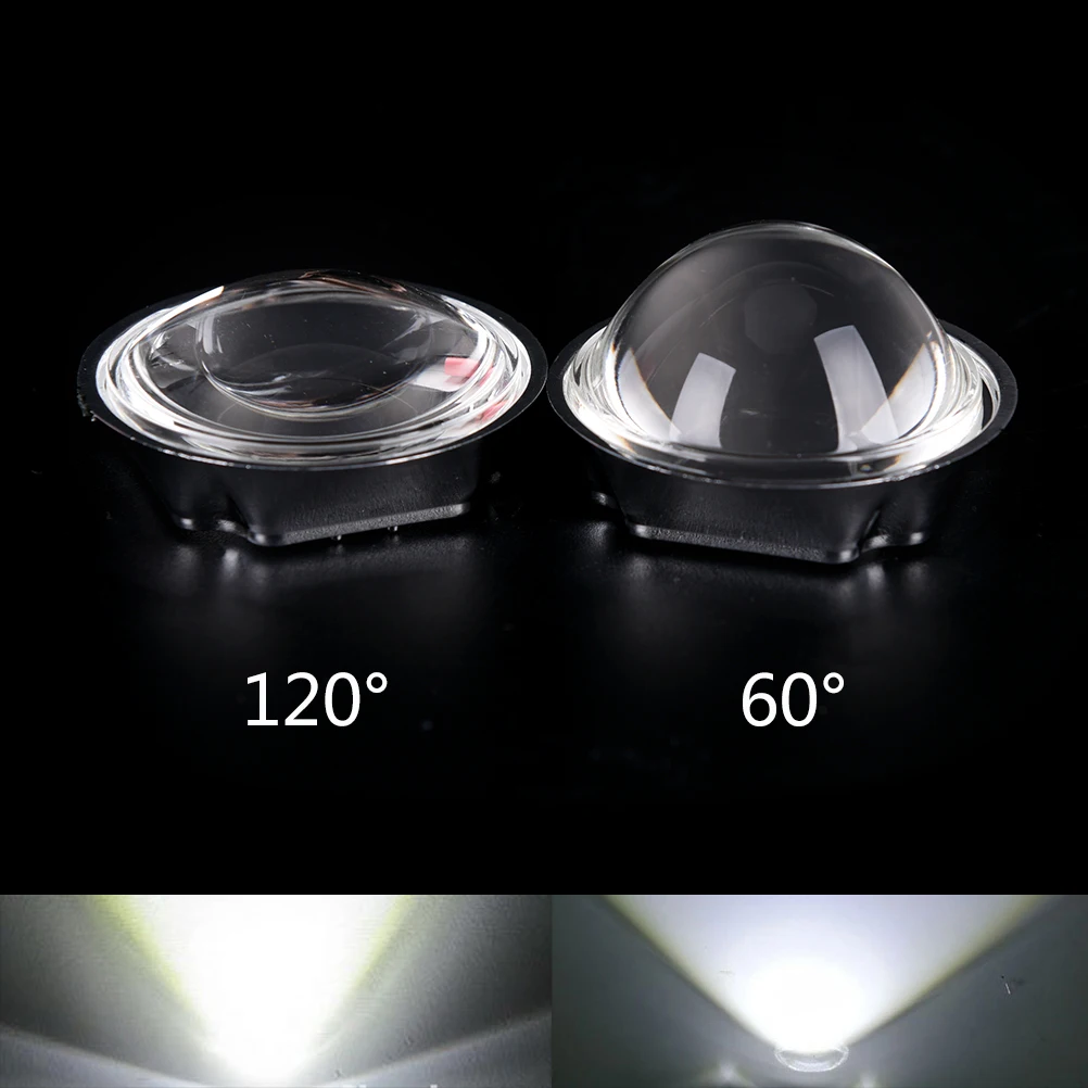 

44mm Optical Glass LED Lens 60/120 Degree + 50mm Reflector Collimator + Fixed Bracket for 20-100W COB High Power Chip