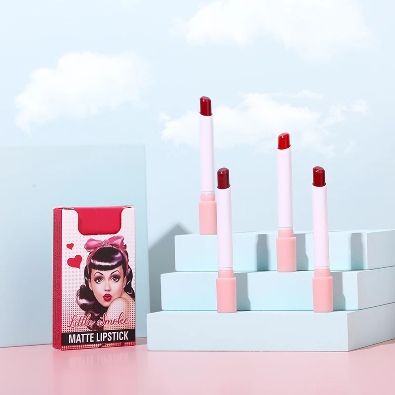 4PCS Smoke Tube Lip Glaze Set With Matte Mist Surface With White Mouth Red Women Sexy Cigarette Lipstick Lasting Matte Cosmetic
4PCS Smoke Tube Lip Glaze Set With Matte Mist Surface With White Mouth Red Women Sexy Cigarette Lipstick Lasting Matte Cosmetic