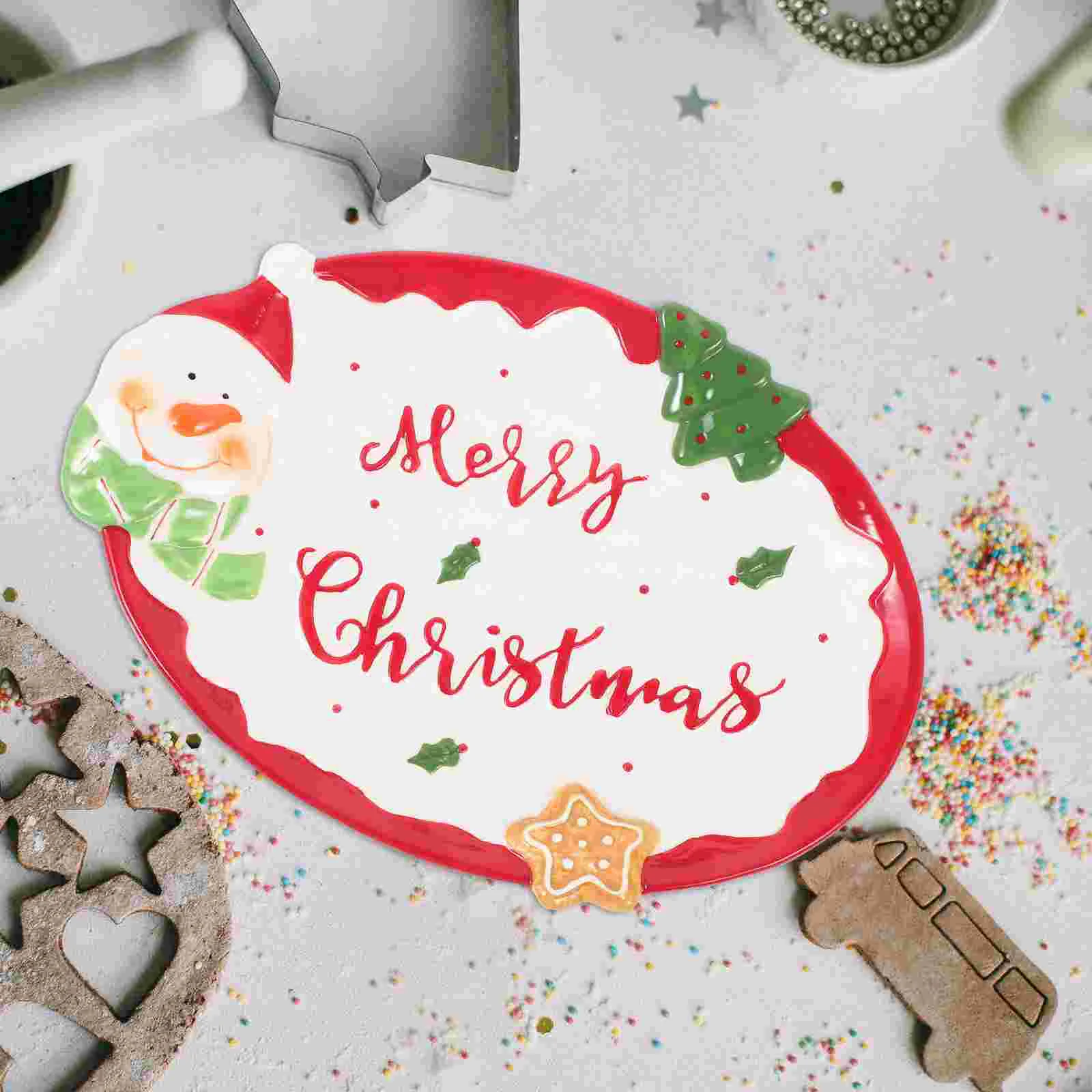 

Christmas Ceramic Plate Food Serving Plates Dip Bowl Trays Dinner Sauce Ceramics Chips Dish Condiments Dishes Decore