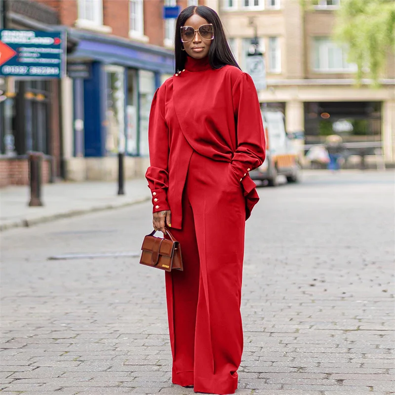 Znaiml Fall Winter Split Irregular Long Sleeve Top and Wide Leg Pants Two Piece Set for Women Elegant Streetwear Club Outfits
Znaiml Fall Winter Split Irregular Long Sleeve Top and Wide Leg Pants Two Piece Set for Women Elegant Streetwear Club Outfits
