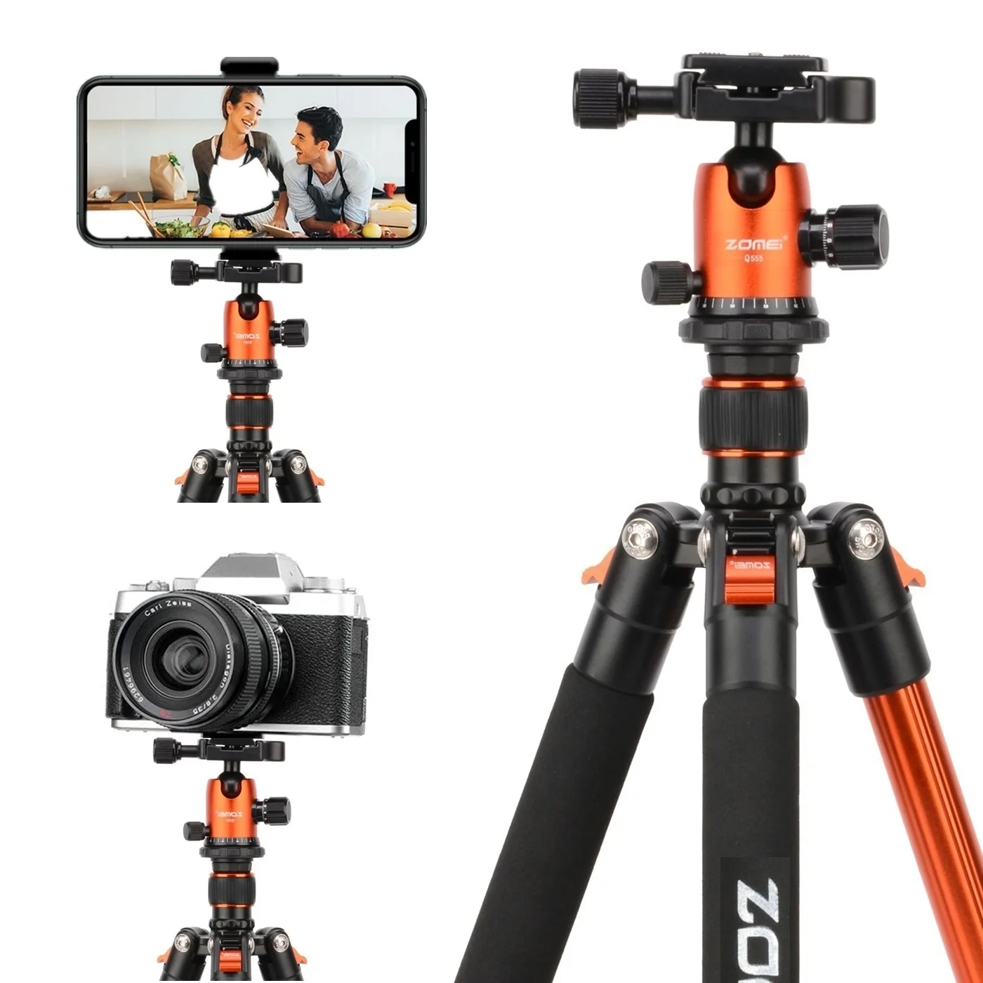 

360 Degree Panorama and Macro Photography Tripod Lightweight Adjustable-height Aluminum Camera Stand Max Load up to 8kg/ 17.6 lb