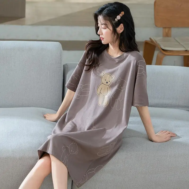 2023 Drees Sexy Sleepwear Elegant Nightie Cotton Sleep Dress Short Sleeve Nightgown Night Slip Night Gowns For Women O-neck
2023 Drees Sexy Sleepwear Elegant Nightie Cotton Sleep Dress Short Sleeve Nightgown Night Slip Night Gowns For Women O-neck