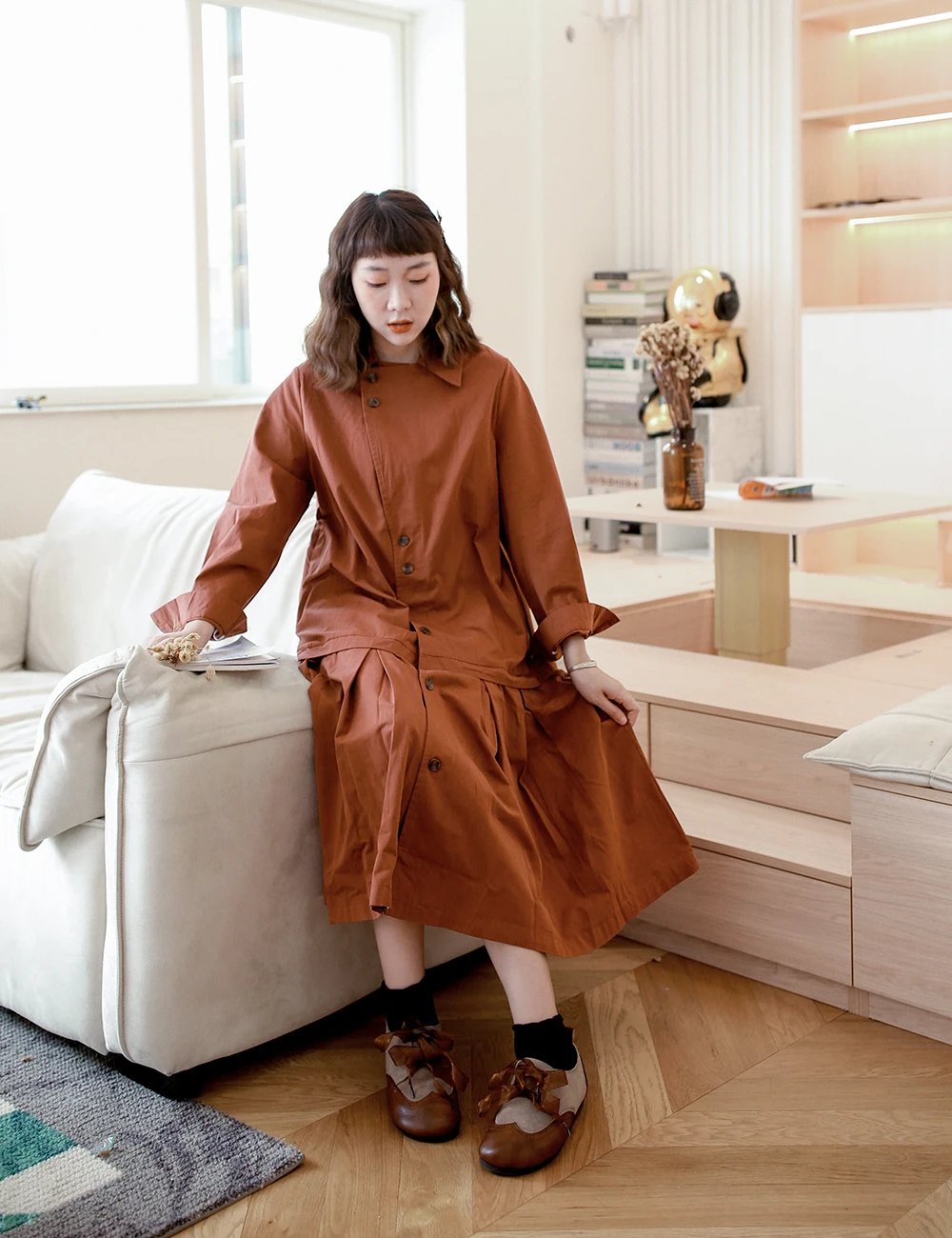 2022 autumn and winter new literary simple ruffled long-sleeved trench coat dress single-breasted jacket
2022 autumn and winter new literary simple ruffled long-sleeved trench coat dress single-breasted jacket
