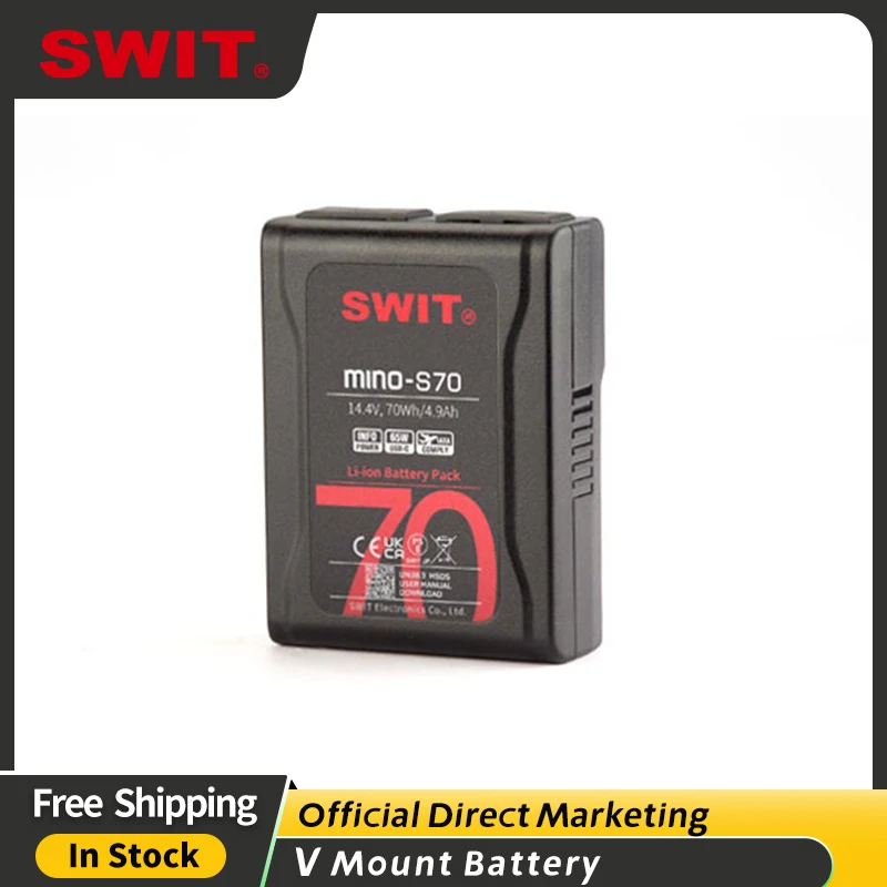 SWIT MINO-S70 70Wh Pocket V-mount Battery Pack
SWIT MINO-S70 70Wh Pocket V-mount Battery Pack