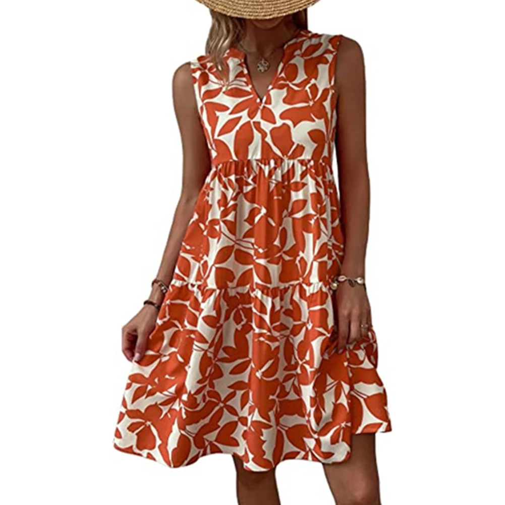 Summer New Floral Print Women's Vest Dress Casual V Neck Sleeveless A-Line Dress Loose Sweet Hawaii Vacation Beach Sundress
Summer New Floral Print Women's Vest Dress Casual V Neck Sleeveless A-Line Dress Loose Sweet Hawaii Vacation Beach Sundress
