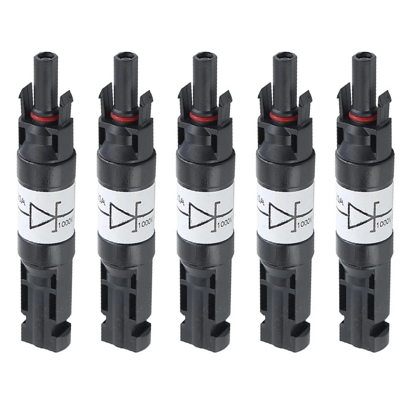5PCS Solar Connector With Diode Waterproof PV Connector DC1000V 20A IP67 PPO Male Female Connector Plug
5PCS Solar Connector With Diode Waterproof PV Connector DC1000V 20A IP67 PPO Male Female Connector Plug