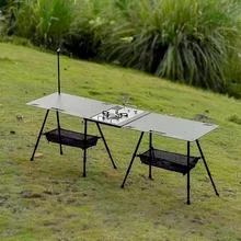 Camping Table Aluminum Alloy Folding Table With Carrying Bag Lightweight Outdoor Desk Picnic Blackened Tactical IGT Table New