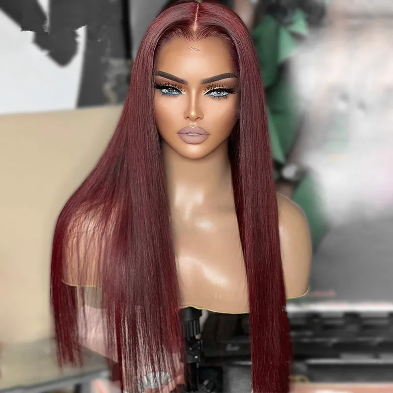 Preplucked Soft 180%Density 26Inches Burgundy Silky Straight Long Natural Hairline Glueless Lace Front Wig For Women Babyhair
Preplucked Soft 180%Density 26Inches Burgundy Silky Straight Long Natural Hairline Glueless Lace Front Wig For Women Babyhair