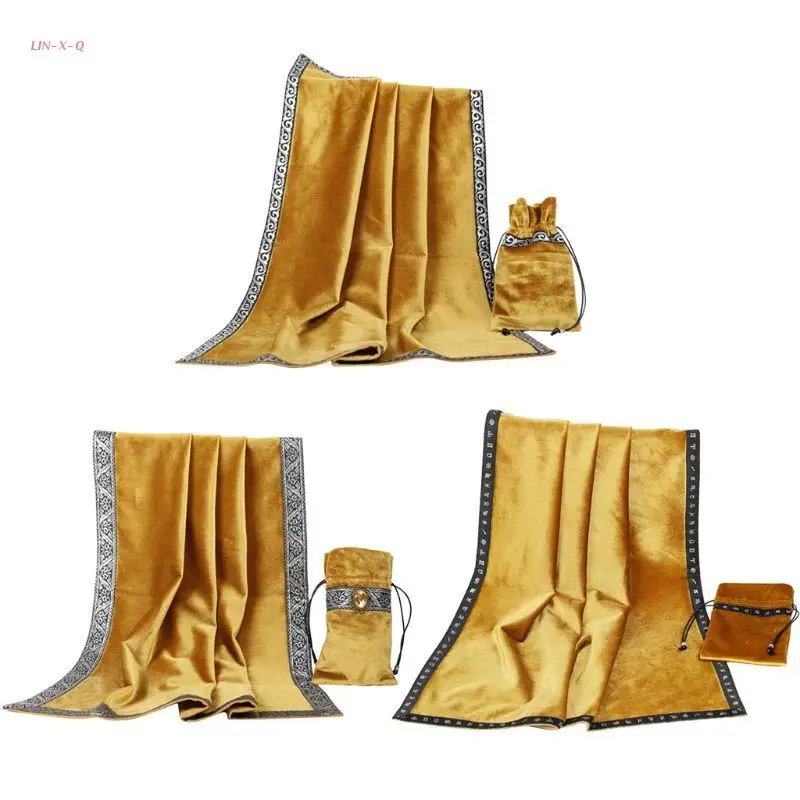 Y51D Tarot Tablecloth with Cards Bag Astrology Tapestry Board Game Card Pad Velvet Altar Tarot Cloth Wicca Divination Gold
Y51D Tarot Tablecloth with Cards Bag Astrology Tapestry Board Game Card Pad Velvet Altar Tarot Cloth Wicca Divination Gold