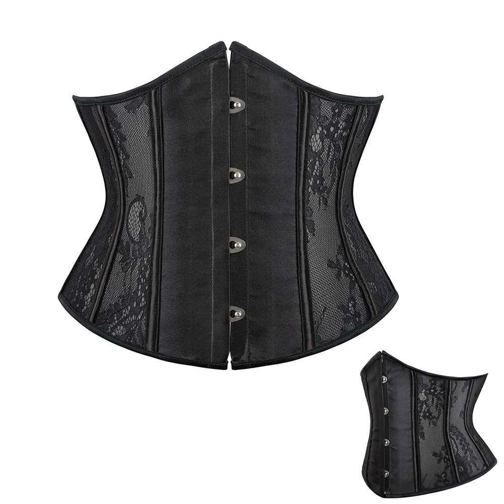 Women Corset Satin/lace Short Up Waist Trainer Underbust Corset Steampunk Gothic Clothing Corsets Belt Waist Slimming Corselet
Women Corset Satin/lace Short Up Waist Trainer Underbust Corset Steampunk Gothic Clothing Corsets Belt Waist Slimming Corselet