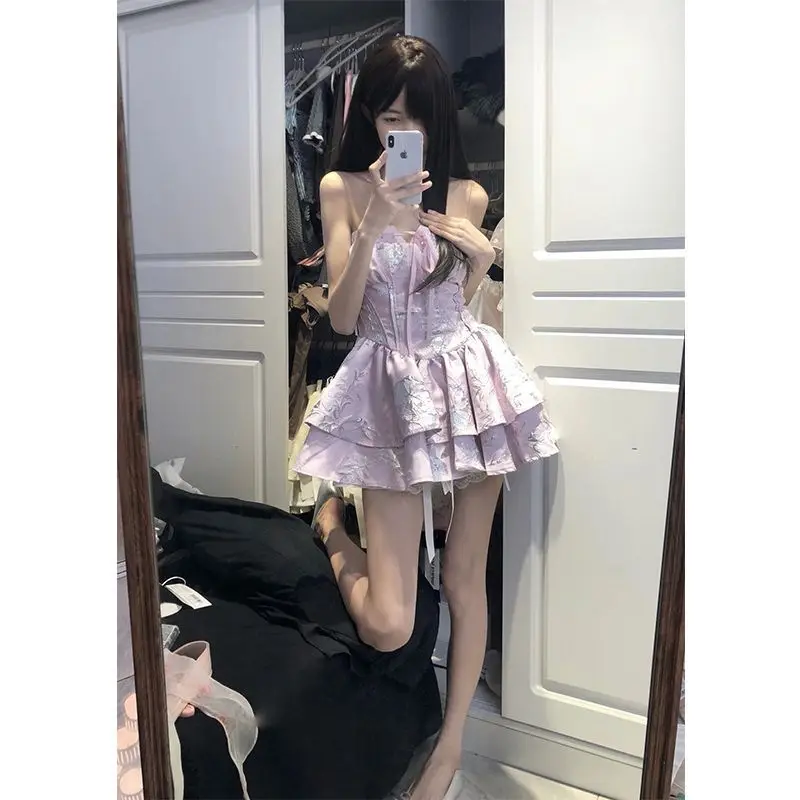 Summer Gentle Style Pure Desire Bandeau Dress Temperament Fashionable High-End Sense Of Thin Waist Puffy Skirt
Summer Gentle Style Pure Desire Bandeau Dress Temperament Fashionable High-End Sense Of Thin Waist Puffy Skirt