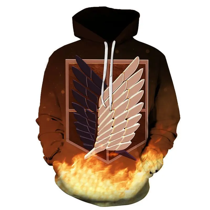 2022 Spring and Autumn Attack Giant 3D Digital Printing Hooded Sweater Anime Fashion Men's and Women's Hoodie Sweater 
2022 Spring and Autumn Attack Giant 3D Digital Printing Hooded Sweater Anime Fashion Men's and Women's Hoodie Sweater
