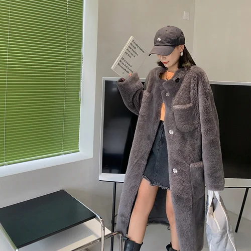 Casual Wool Jacket Women's Fur Coat Winter 2023 Real Sheep Shearing Overcoat Female Korean Fashion Manteau Femme Gxy1261
Casual Wool Jacket Women's Fur Coat Winter 2023 Real Sheep Shearing Overcoat Female Korean Fashion Manteau Femme Gxy1261