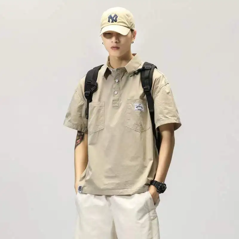 New Japanese Men's Polo Shirt Tooling Short Sleeve Spring Retro Lapel 5 Points Half Sleeve Casual Cool T-shirt
New Japanese Men's Polo Shirt Tooling Short Sleeve Spring Retro Lapel 5 Points Half Sleeve Casual Cool T-shirt