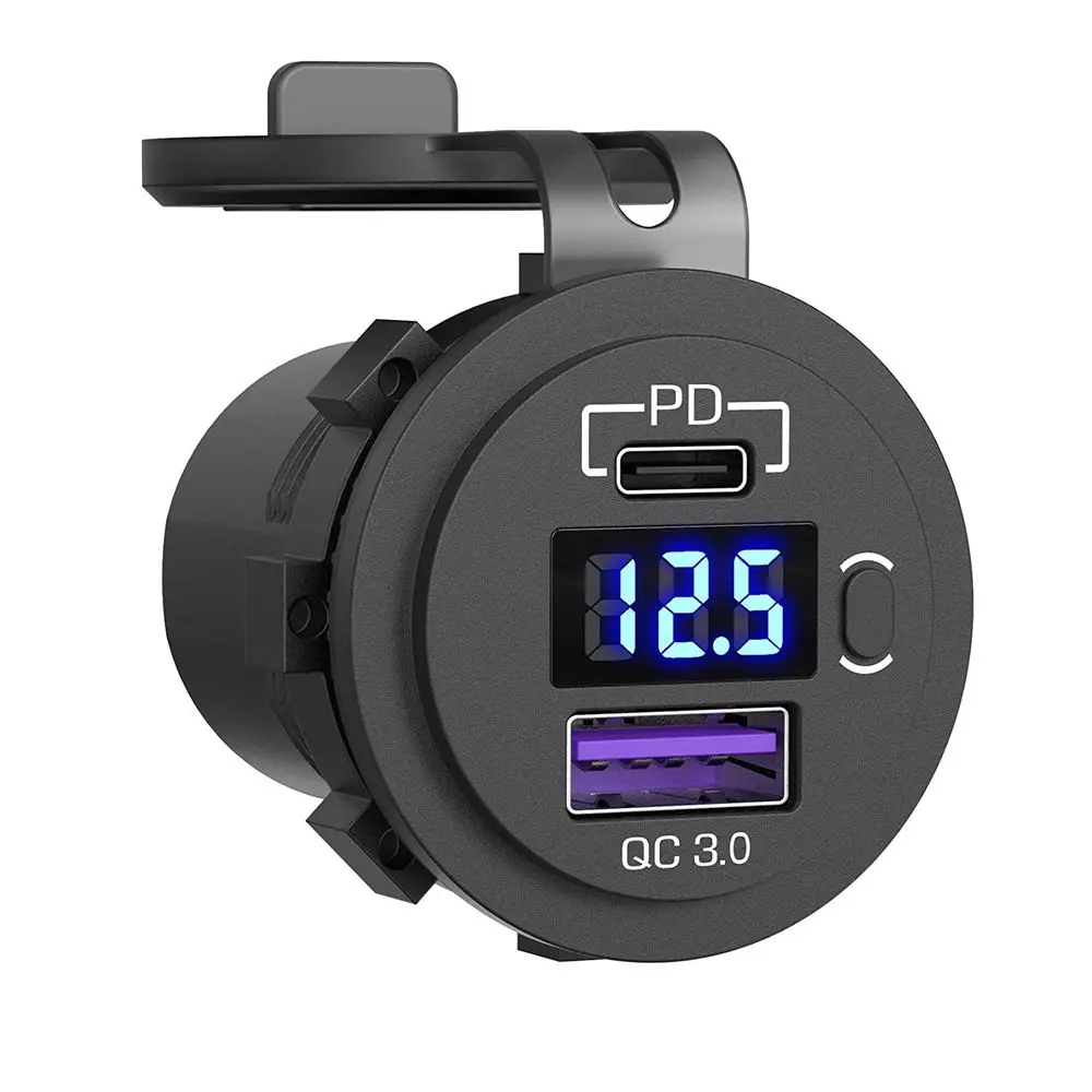 48W USB Type C Car Usb Charger Socket 12V/24V Dual USB Outlet PD3.0 QC3.0 Car Socket with LED Voltmeter and ON/Off Switch Fast C
48W USB Type C Car Usb Charger Socket 12V/24V Dual USB Outlet PD3.0 QC3.0 Car Socket with LED Voltmeter and ON/Off Switch Fast C