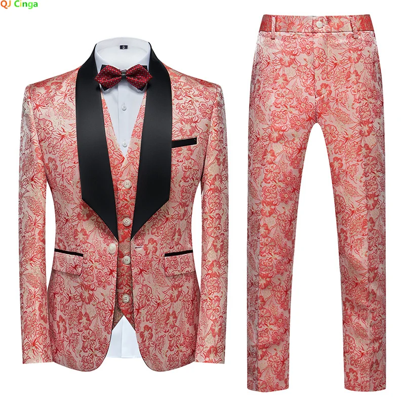High Quality Red Embroidered Suit 3 Piece Men's Fashion Slim Fit Blazer Jacket Trousers Vest Spring and Autumn New Men Sets
High Quality Red Embroidered Suit 3 Piece Men's Fashion Slim Fit Blazer Jacket Trousers Vest Spring and Autumn New Men Sets