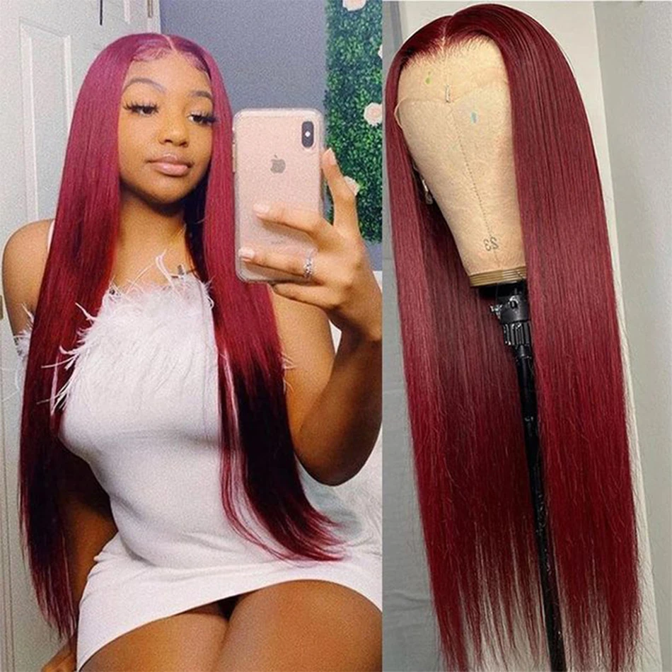 13x4 5x5 HD Lace Front Closure Human Hair Wigs Red Burgundy Colored Human Hair Wigs Tuneful Peruvian Straight Lace Frontal Wigs
13x4 5x5 HD Lace Front Closure Human Hair Wigs Red Burgundy Colored Human Hair Wigs Tuneful Peruvian Straight Lace Frontal Wigs