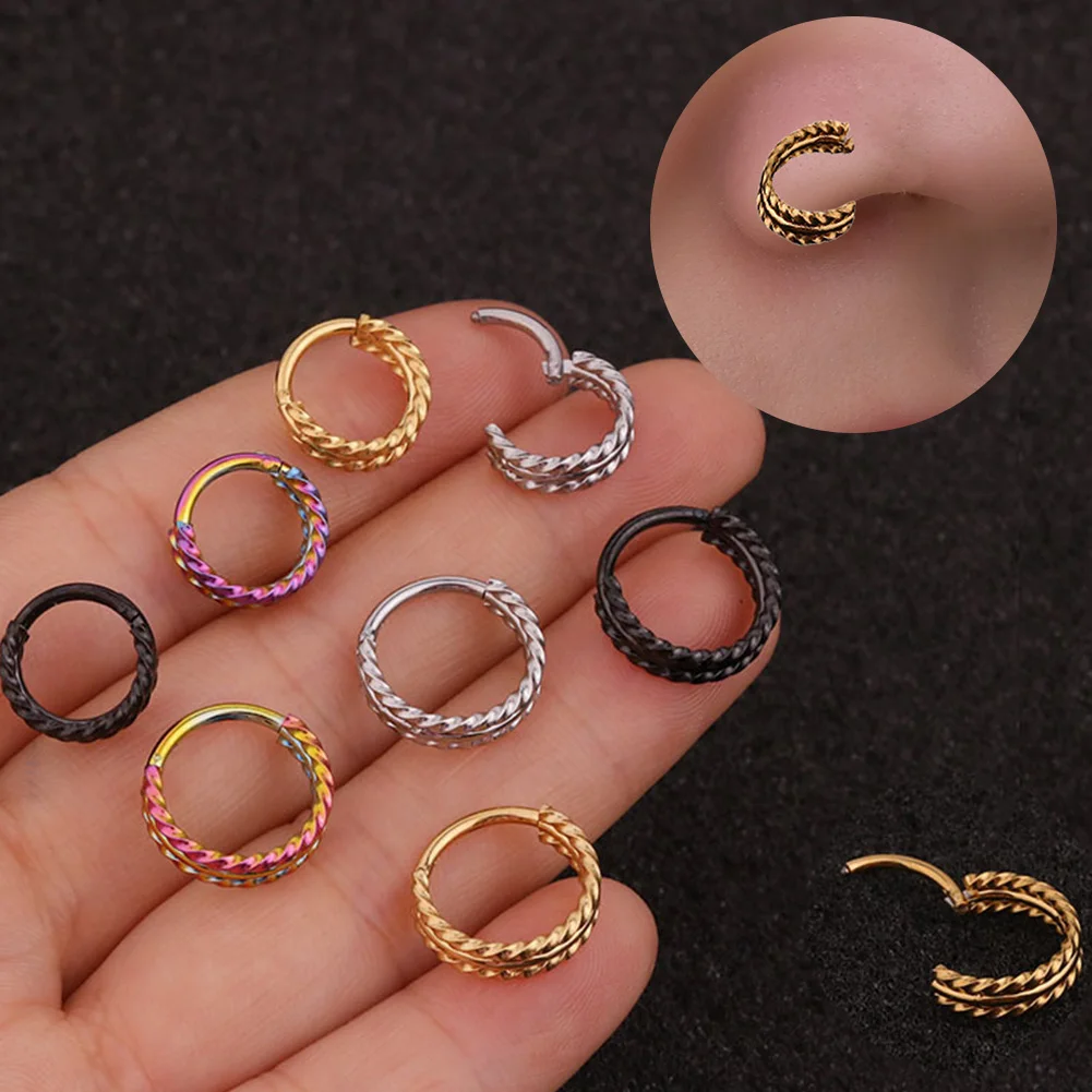 1PC 8mm/10mm Stainless Steel Hinged Segment Clicker Ring 3 Row Nose Septum Piercing Helix Cartilage Twist Hoop 2023 New Trendy
1PC 8mm/10mm Stainless Steel Hinged Segment Clicker Ring 3 Row Nose Septum Piercing Helix Cartilage Twist Hoop 2023 New Trendy