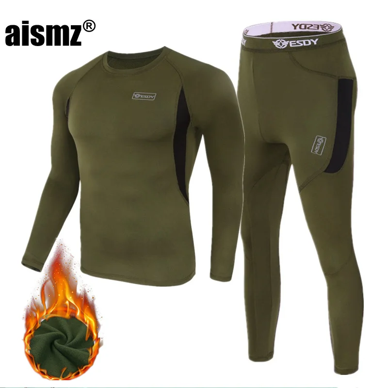 Aismz winter Top quality New thermal underwear men compression fleece sweat quick drying thermo underwear sets men clothing
Aismz winter Top quality New thermal underwear men compression fleece sweat quick drying thermo underwear sets men clothing