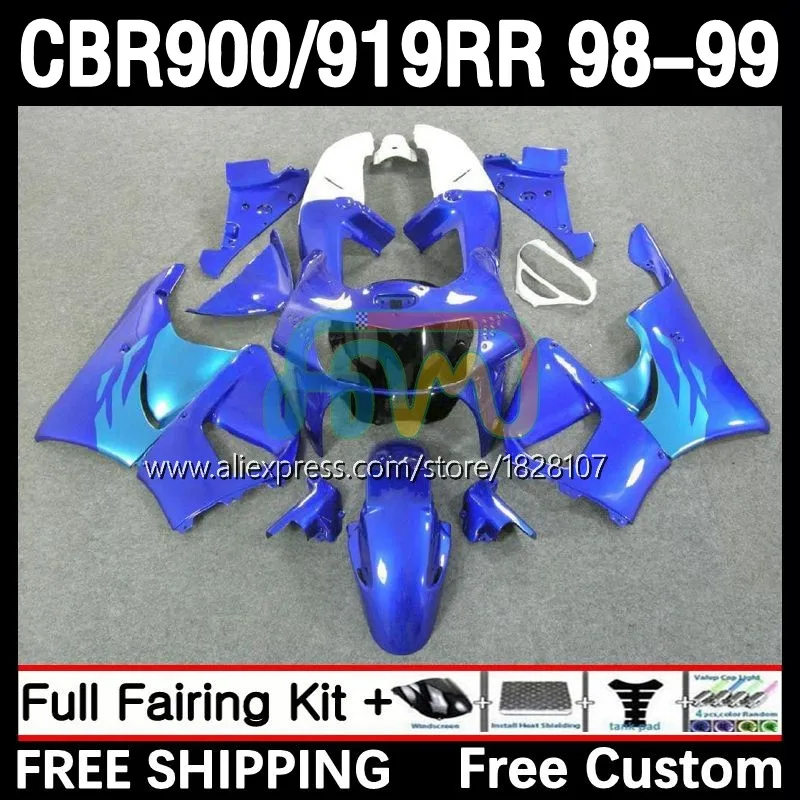 

Fairings For HONDA CBR 919RR 900RR 919 CBR900 CBR919 RR 98-99 32No.82 900CC Glossy blue CBR900RR 98 99 CBR919RR 1998 1999 Body