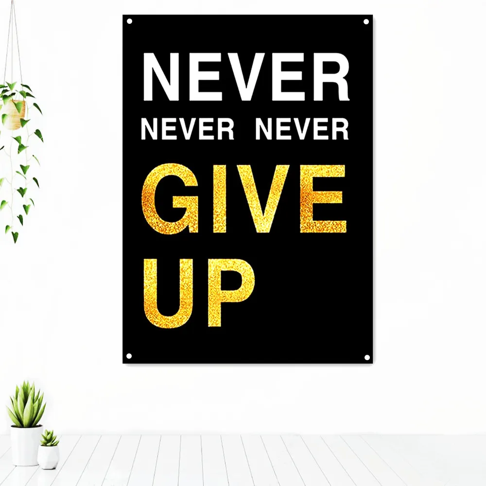 NEVER GIVE UP Motivational Life Quotes Banner Flag Canvas Wall Art Poster Success Inspirational Tapestry Painting Wall Decor
NEVER GIVE UP Motivational Life Quotes Banner Flag Canvas Wall Art Poster Success Inspirational Tapestry Painting Wall Decor