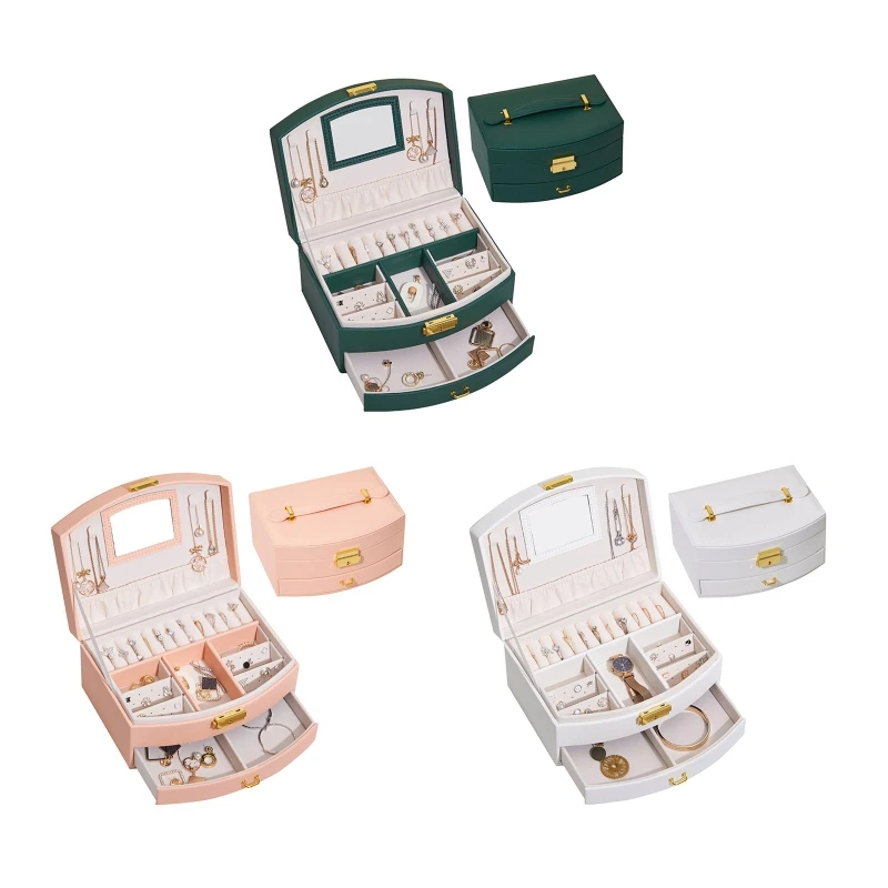 2 Layer Jewelry Storage Box Organizer with Lock Portable Travel Jewelry case Women's Jewelry Box Earrings Necklace Box
2 Layer Jewelry Storage Box Organizer with Lock Portable Travel Jewelry case Women's Jewelry Box Earrings Necklace Box