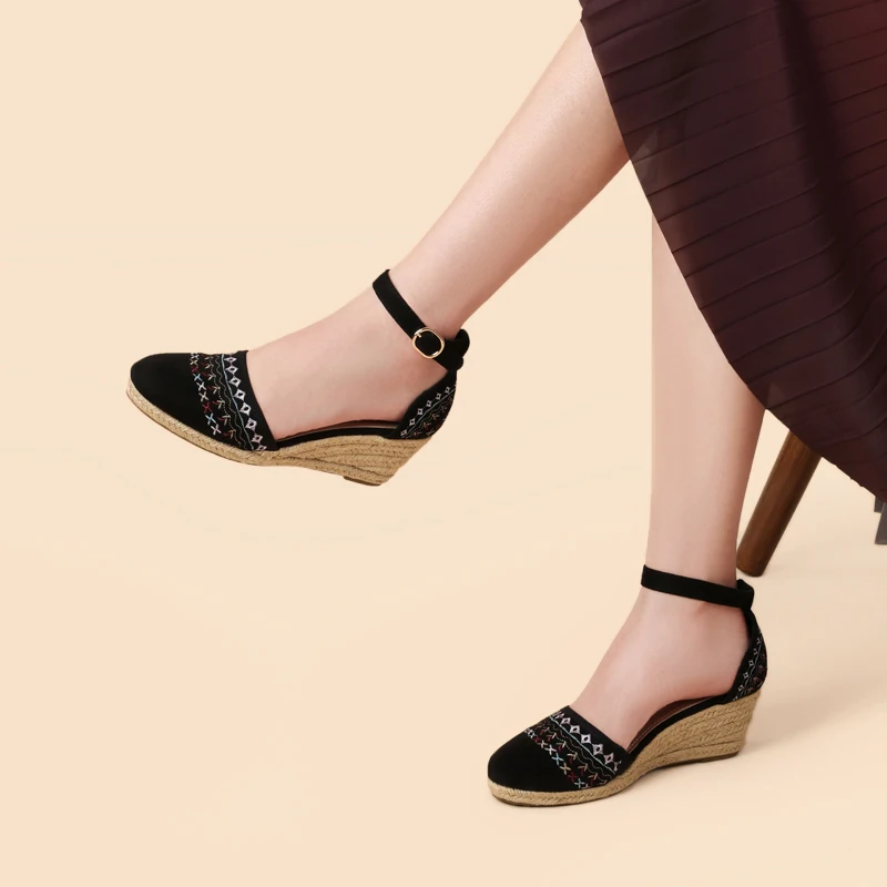 Эспадрильи женские на платформе, босоножки с закрытым носком, ремешок на щиколотке, вышивка, черные туфли, Dream pair
Эспадрильи женские на платформе, босоножки с закрытым носком, ремешок на щиколотке, вышивка, черные туфли, Dream pair