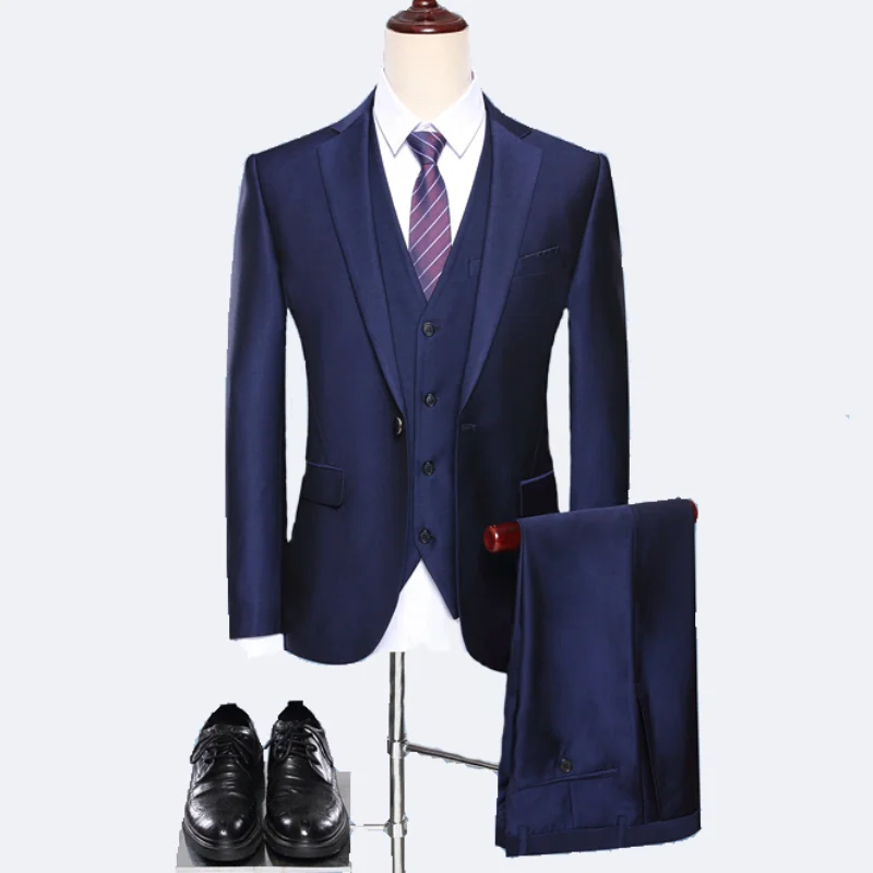 (Пиджак + брюки + жилет) Свадебный Мужской костюм комплект Тонкий деловой Повседневный однотонный с одной пуговицей Groomsma 3 шт. костюм Блейзер ... 
(Пиджак + брюки + жилет) Свадебный Мужской костюм комплект Тонкий деловой Повседневный однотонный с одной пуговицей Groomsma 3 шт. костюм Блейзер ...