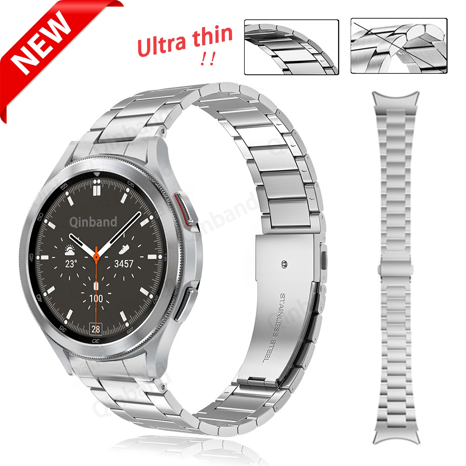Latest Ultra Thin Metal Strap for Samsung Galaxy Watch 4 Classic 46mm 42mm Watch 4 44 40mm Band Stainless Steel Bracelet No Gaps
Latest Ultra Thin Metal Strap for Samsung Galaxy Watch 4 Classic 46mm 42mm Watch 4 44 40mm Band Stainless Steel Bracelet No Gaps